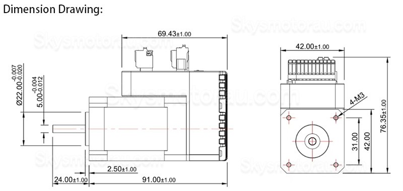 Nema 17 42mm 24V 52W Integrated AC Servo Motor JMC iHSV42-40-05-24 12.5Ncm 52000RPM